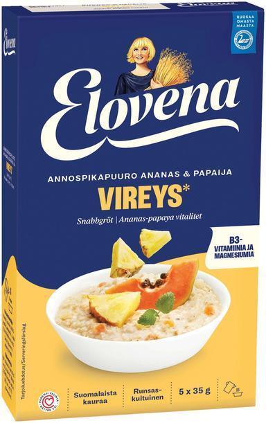 Elovena 175g vireys pineapple-papaya anno porridge - Soposopo