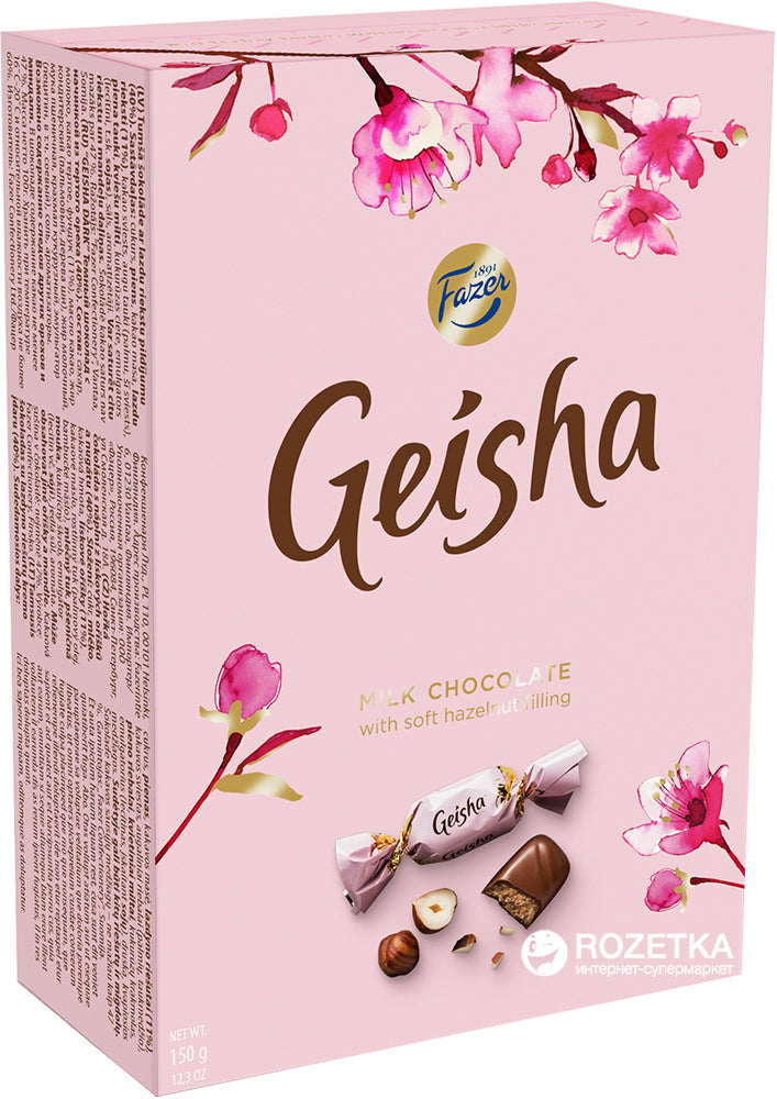 Fazer Geisha Milk Chocolate with Hazelnut Filling 150g Box - Soposopo