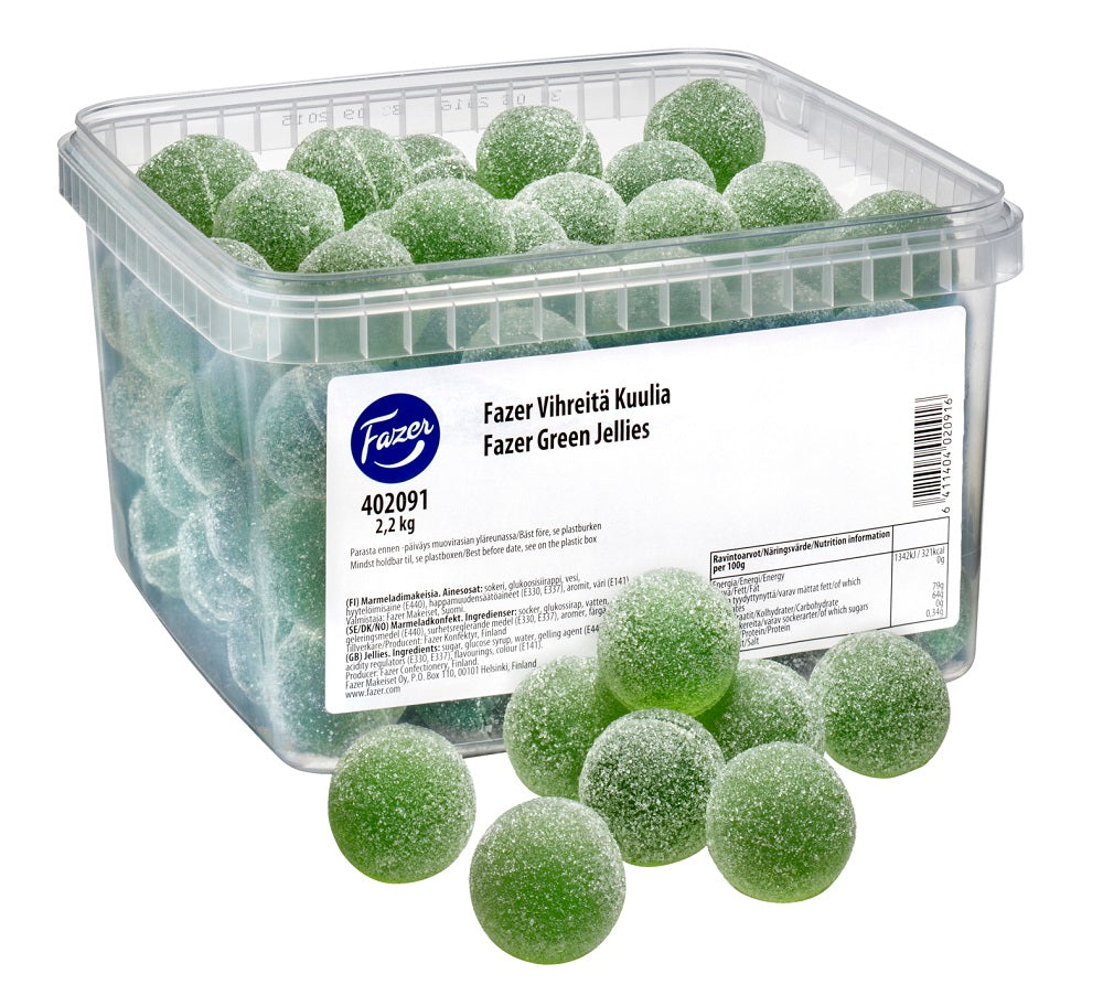 Fazer Green Jellies Candy 2.2 kg | Soposopo