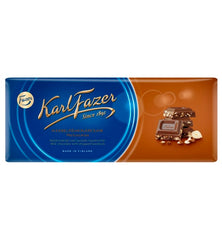 Fazer Karl Fazer Chopped Hazelnuts in Milk Chocolate 200g bar - Soposopo