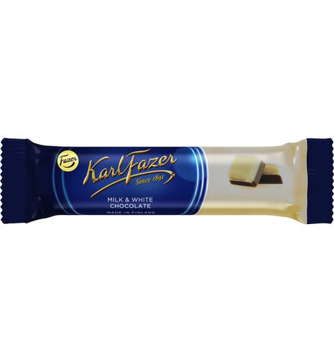 Fazer Karl Fazer White and Milk Chocolate Bar 38g - Soposopo