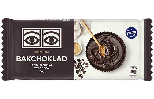 Fazer Premium Baking Chocolate 100g Bar with Responsible Cocoa - Soposopo