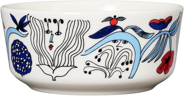 Gardeners Pattern Bowl by Armi Teva in Blue Tones 13 cm - Soposopo
