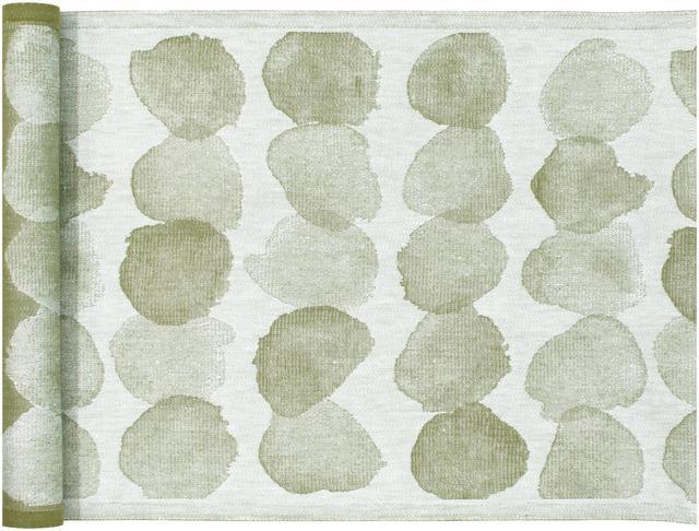Lapuan Kankurit Sade bench towel 46x150 cm 4/white-olive linen-cotton - Soposopo