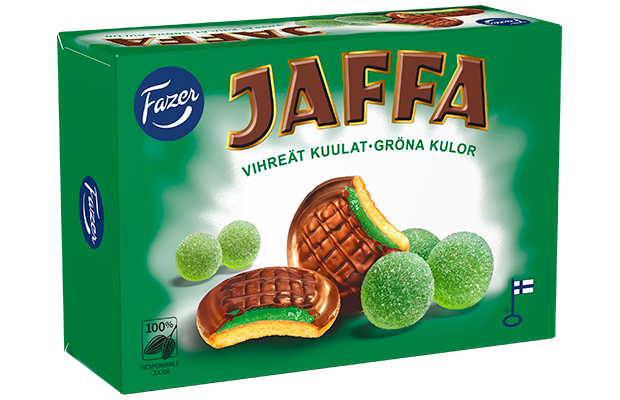 Fazer Jaffa Green jellies Gummy 1 Box of 300g - Soposopo