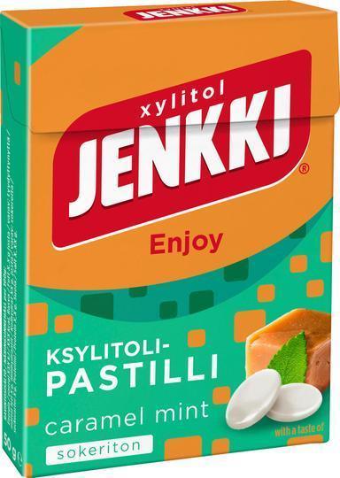 Jenkki Yank Enjoy Caramel Mint xylitol lozenge 50g - Soposopo