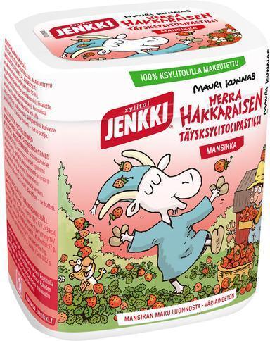 Jenkki Mr Hakkarainen Strawberry whole milk lozenge 55g - Soposopo