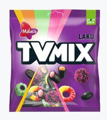 Malaco TV Mix Laku Gummy 340g Licorice and Fruity Candies - Soposopo