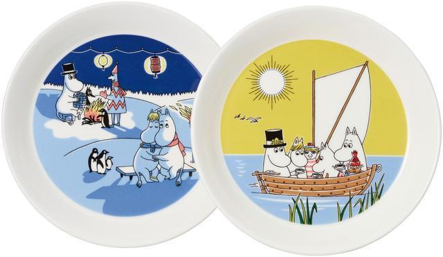 Moomin Arabia Plates Winter Campfire & Sailing - Soposopo
