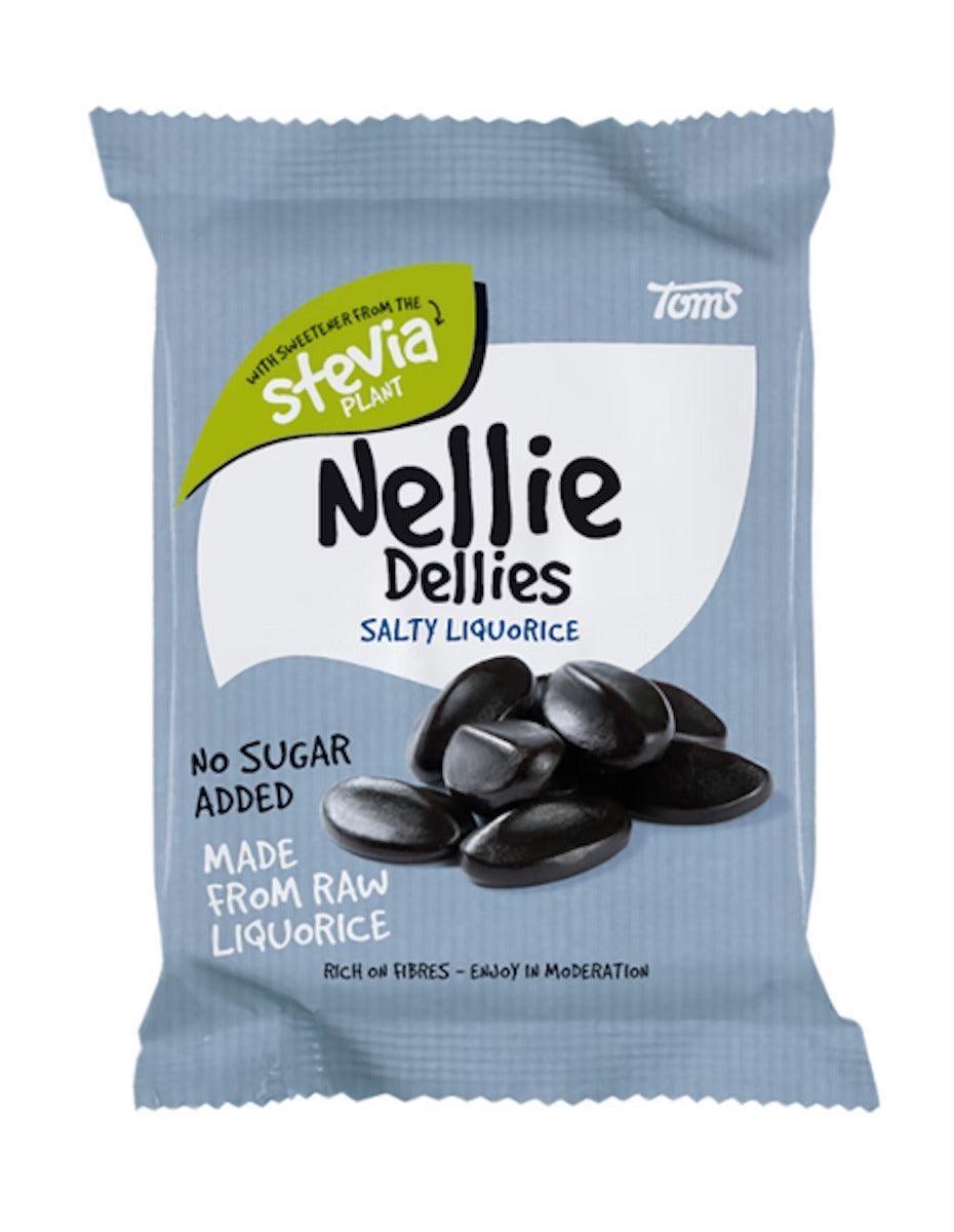 Nellie Dellies Salty Liquorice 90g Stevia-Sweetened Treats - Soposopo