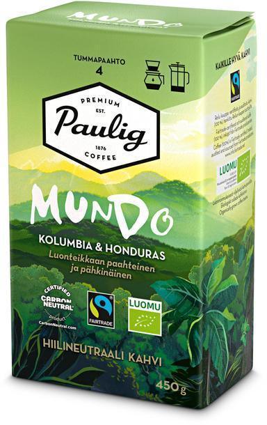 Paulig Mundo Colombia & Honduras Organic coffee filter coffee 450g - Soposopo