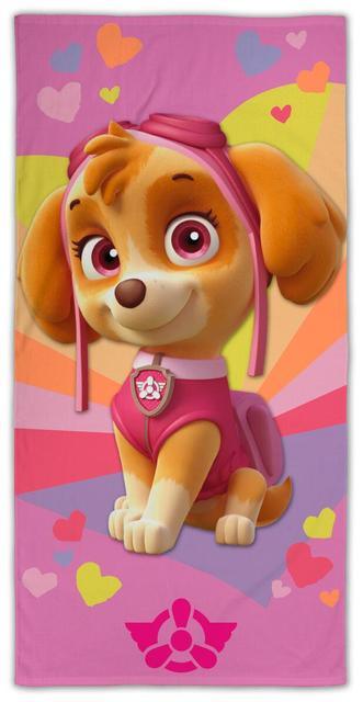 Children's bath towel Paw Patrol 70x140 cm pink - Soposopo