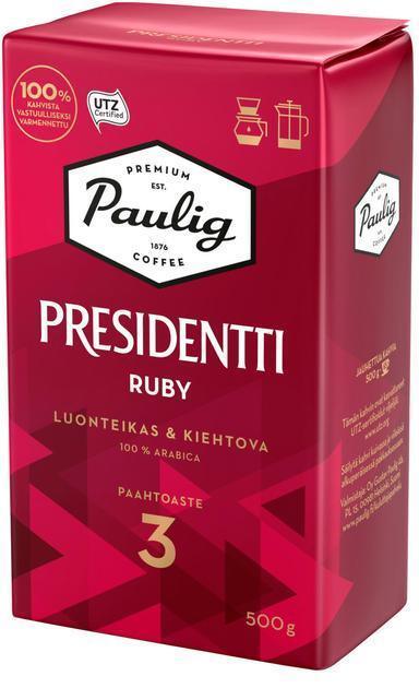 Paulig President Ruby coffee filter coffee 500g - Soposopo