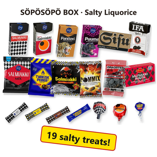 SÖPÖSÖPÖ BOX: 19 salty liquorice and salmiakki treats from Finland and the Nordics