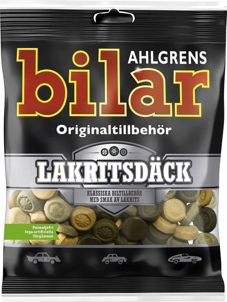 Cloetta Ahlgrens Bilar Lakritsdäck Liquorice Sweeties 110g 3.9oz - Soposopo