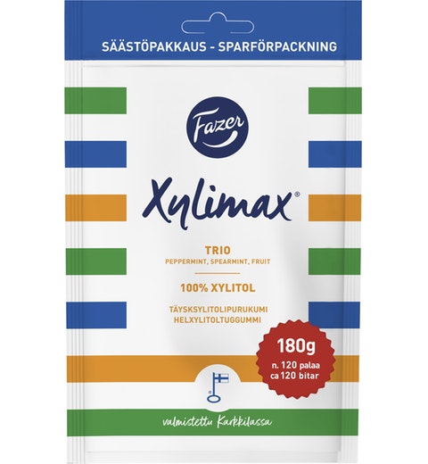 Fazer Xylimax Trio full xylitol Chewing gum 1 Pack of 130g - Soposopo