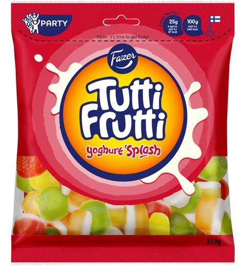 Fazer Tutti Frutti Yoghurt Splash Gummy 1 Pack of 170g 6oz