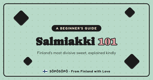 Salmiakki 101 — a beginner's guide to Finnish salty liquorice, retro illustration