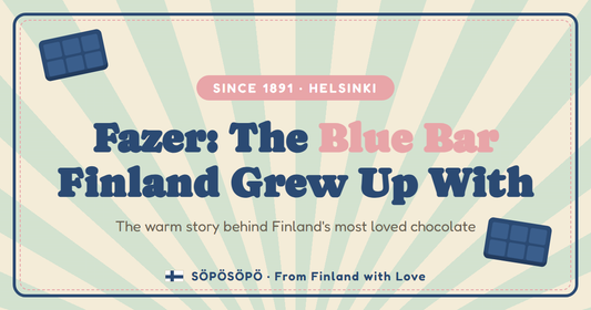 Fazer: The Blue Bar That Finland Grew Up With — retro illustration