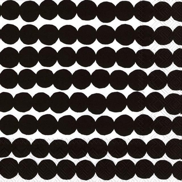 Marimekko 25cm Räsymatto black napkin pack of 20 | Soposopo