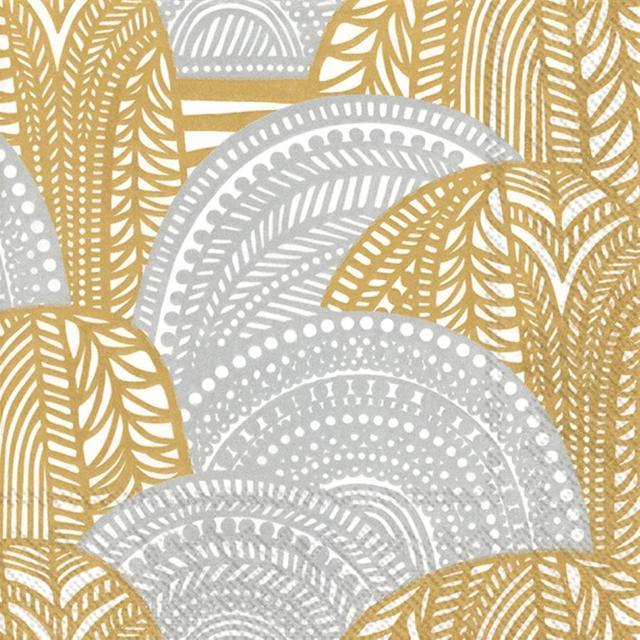 Marimekko 33cm Vuorilaakso gold silver napkin pack of 20 | Soposopo