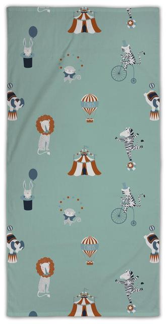 Ciraf children's bath towel Circus 70x140 cm. green | Soposopo