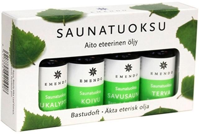 Emendo 4x10ml sauna fragrances eucalyptus. birch. smoke sauna. and tar | Soposopo