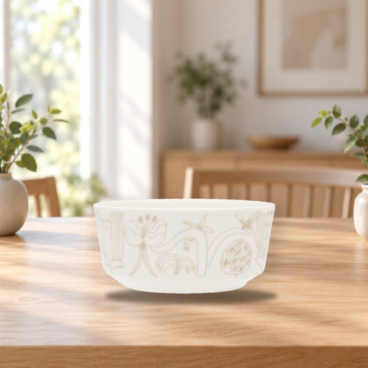 Arabia Gardeners Bowl 13 cm Beige – product photo on a table