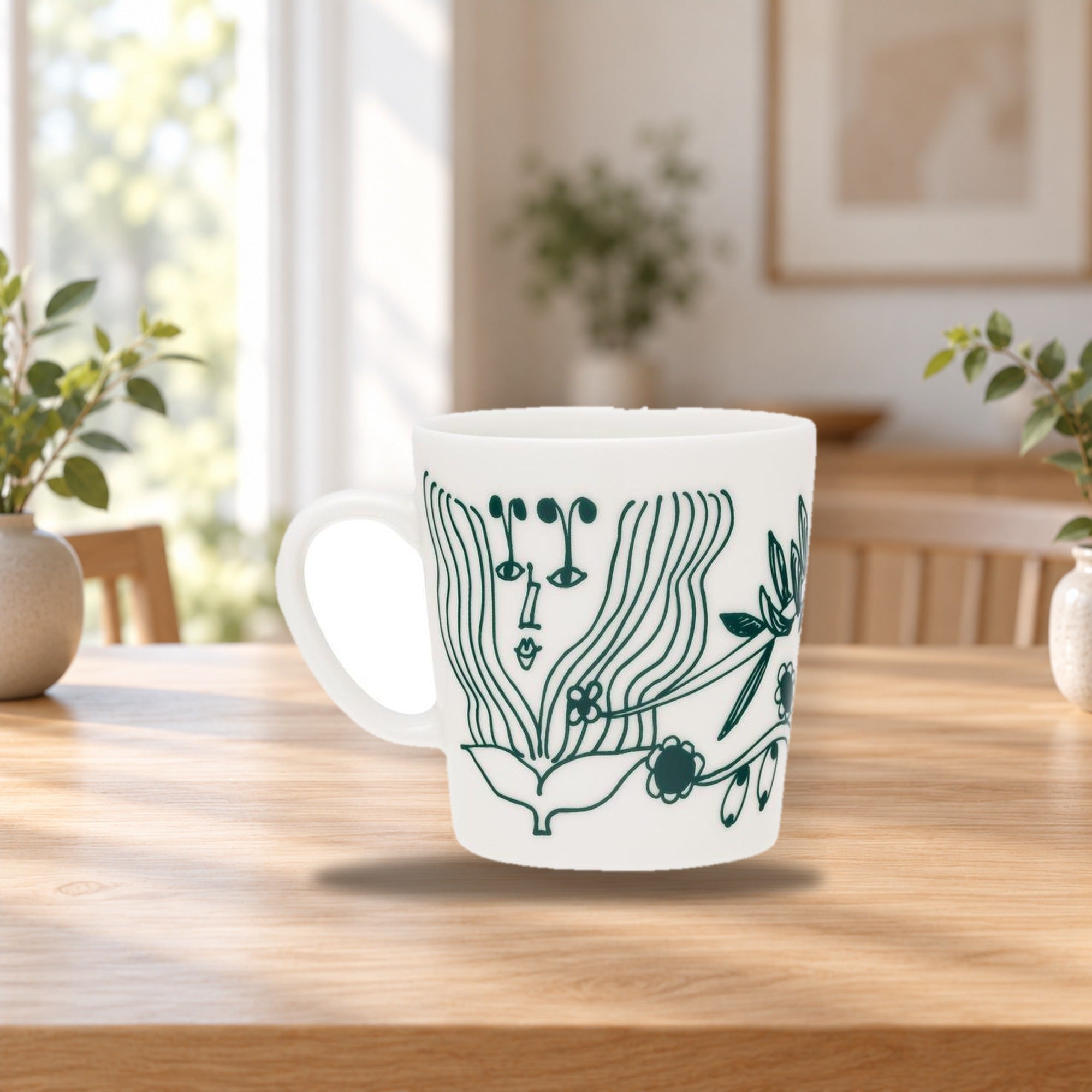 Arabia Gardeners Mug Green 0.3L – product photo on a table