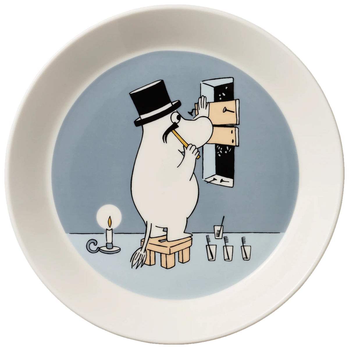 Moomin Moominpappa Plate 19cm Grey – product photo