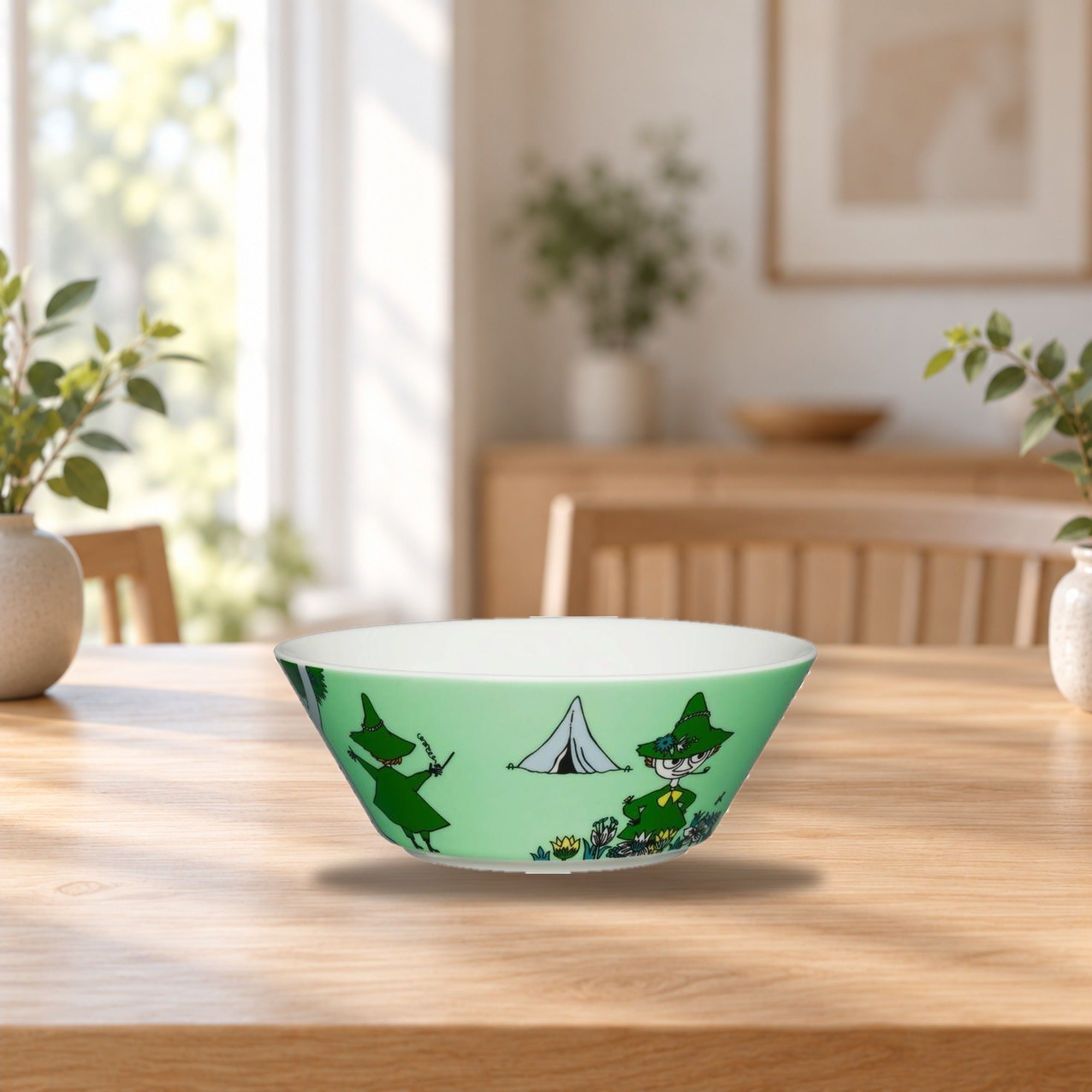 Moomin Bowl Snufkin 15cm – product photo on a table