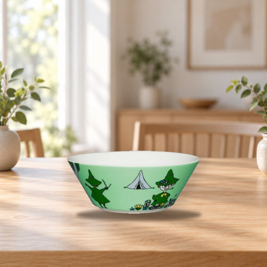 Moomin Bowl Snufkin 15cm – product photo on a table