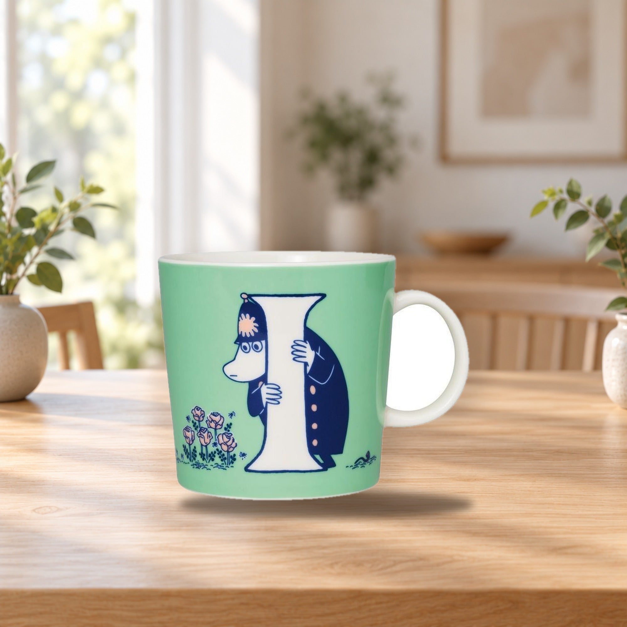 Moomin Mug 0.4L ABC I – product photo on a table
