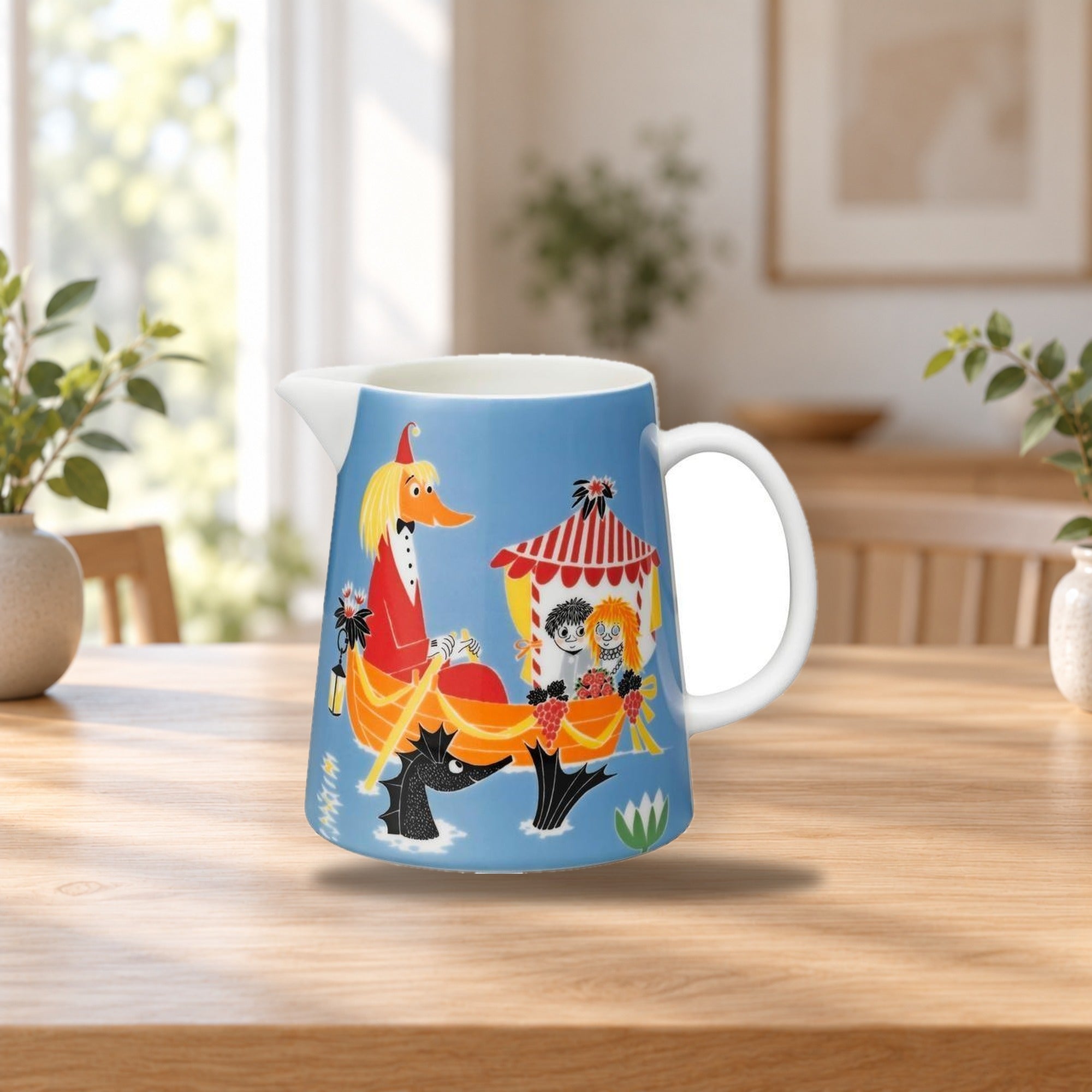 Moomin Arabia Friendship Pitcher 1L – product photo on a table