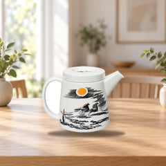Moominpappa Teapot Gift Package 0.7L – product photo on a table