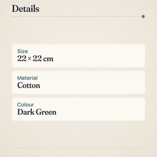 Arabia Pot Holder Gardeners 22x22cm Dark Green Cotton – product details