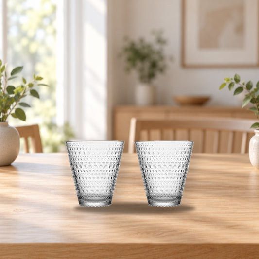 Iittala Kastehelmi Drinking Glass Set 30cl Clear 2-Pack – product photo on a table