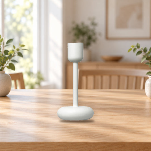 Iittala Nappula Candleholder 183mm White – product photo on a table