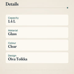 Iittala Kastehelmi Serving Bowl 1.4L Clear Glass – product details