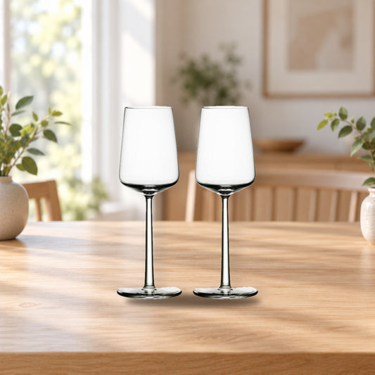 Iittala Essence White Wine Glass Set of 2 – product photo on a table