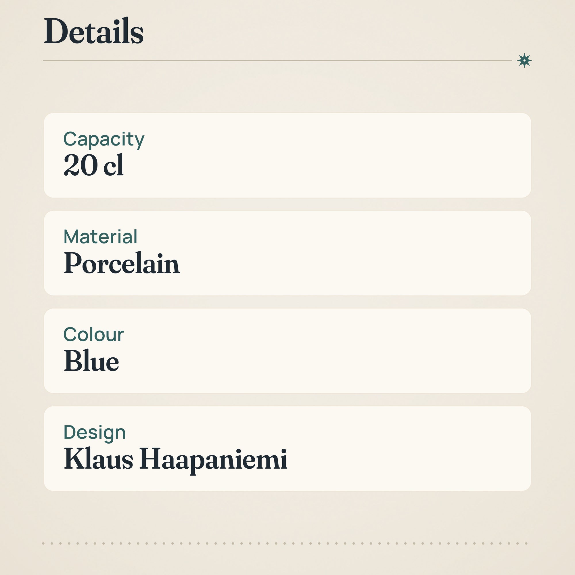 Iittala Taika Blue Coffee Cup 20cl – product details