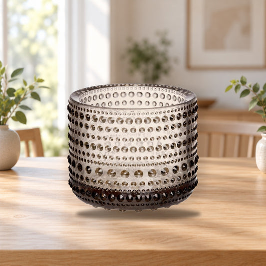 Iittala Kastehelmi Votive 64mm Linen Glass Decor – product photo on a table