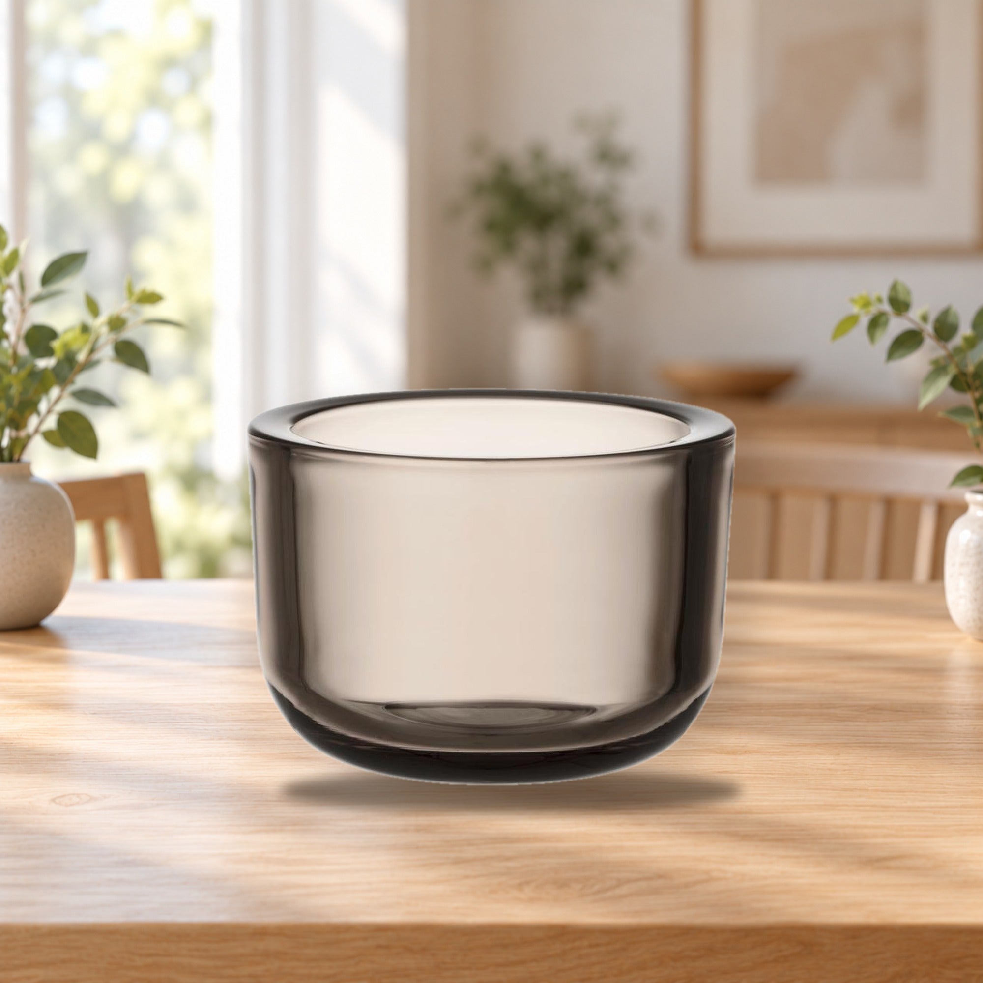 Iittala Valkea Votive 60mm Linen Tealight Candleholder – product photo on a table