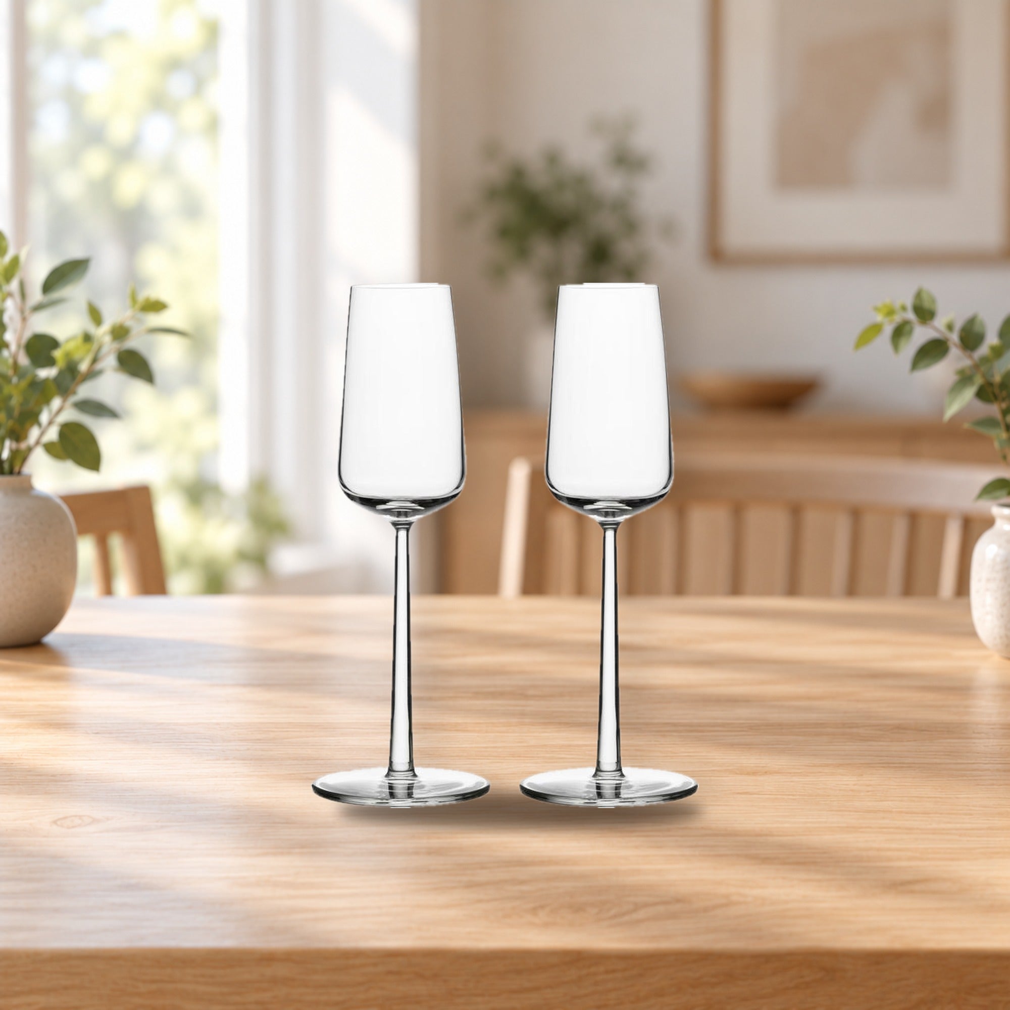 Iittala Essence Champagne Glass Set of 2 – product photo on a table