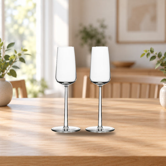 Iittala Essence Champagne Glass Set of 2 – product photo on a table