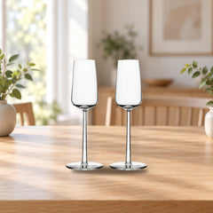 Iittala Essence Champagne Glass Set of 2 – product photo on a table