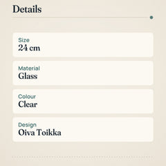 Iittala Kastehelmi Cake Stand 24cm Clear Glass – product details