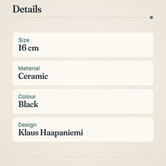 Iittala Taika Plate 16cm Black Ceramic – product details