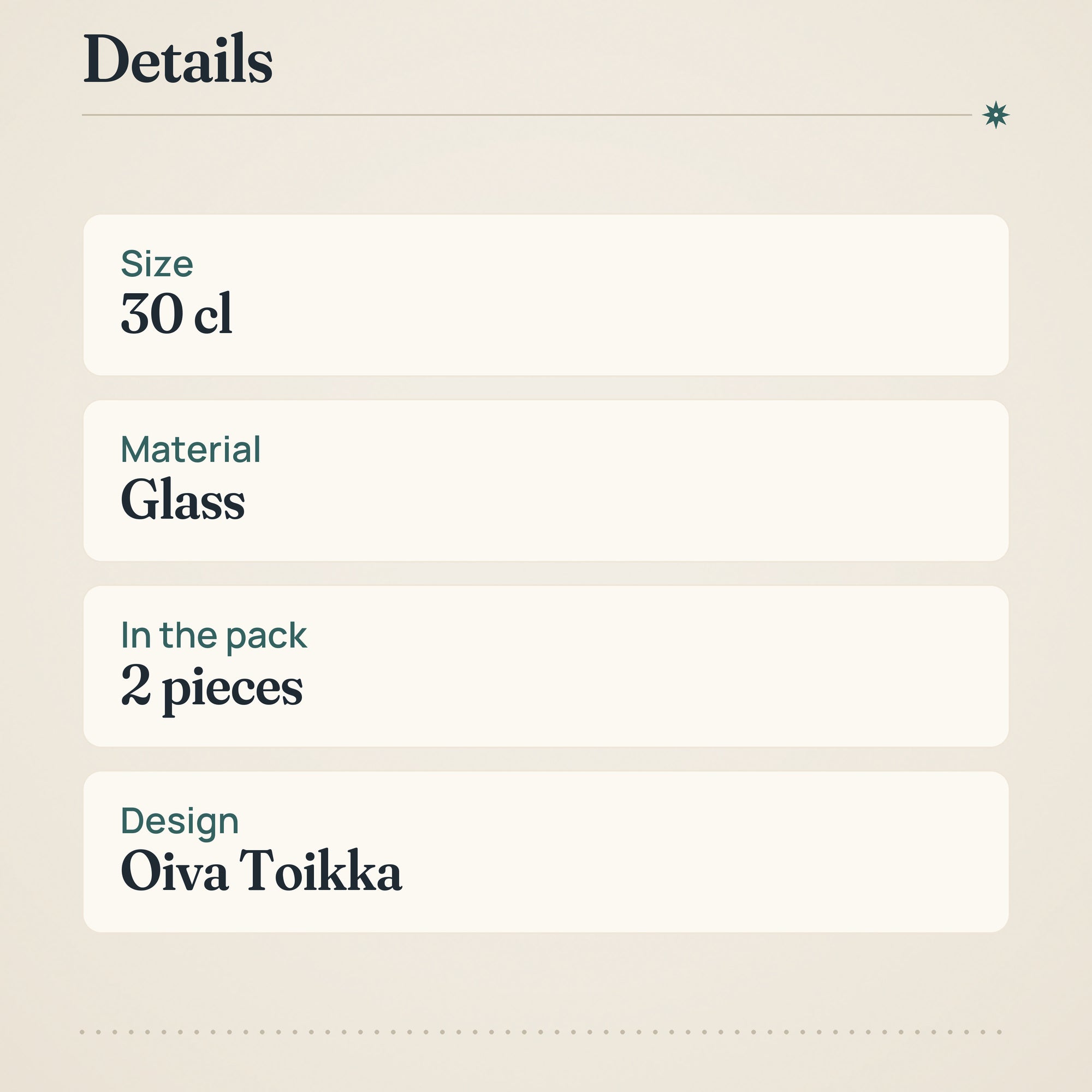 Iittala Kastehelmi Drinking Glass Set of 2 – product details