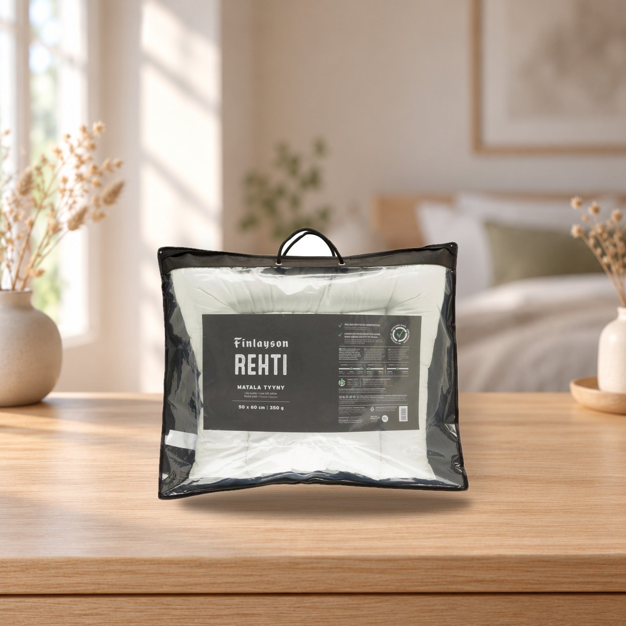 Finlayson Rehti Pillow 50x60 cm – product photo on a table